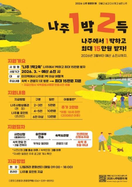 나주시, '나주 1박 2득&#...